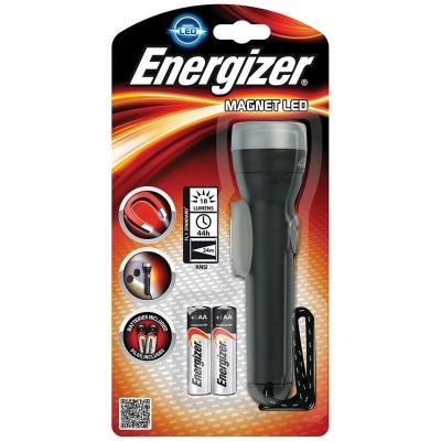 Energizer Hand Flashlight Magnet LED Torch with 2 AA Batteries Black LP54321