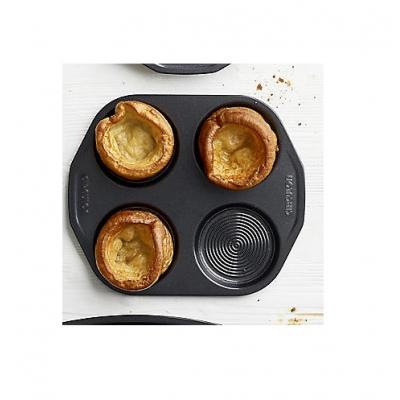 Circulon Carbon Steel Ultimum 4 Cup Yorkshire Pudding Tin Black 29cm x 24.5cm x 1.5cm 46137