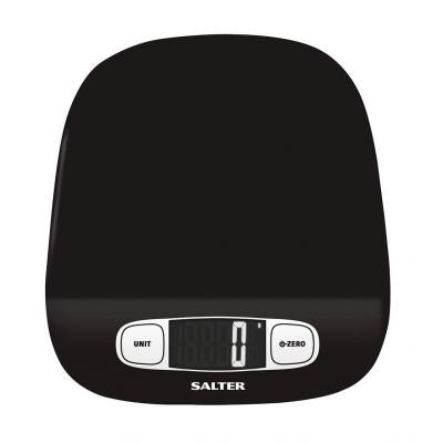 Salter Black Contour Digital Electronic Kitchen Scale with Aquatronic & Add & Weigh 'Zero' Functions 25cm x 22.5cm x 3cm 6Kg 1072 BKDR