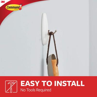 3M Command Water Resistant Wire Hooks with Strips White Medium Pack of 2 17068