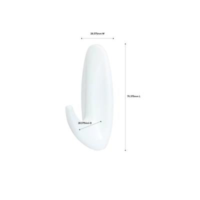 Command Self Adhesive Damage Free Water-Resistant Bath Designer Hanging Hooks and Strips With Hold Capacity 3lb 1.3Kg White Medium Pack of 6-Pcs 17081B
