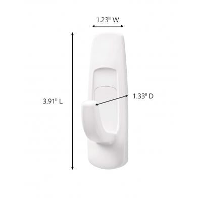 Command Self Adhesive Hanging Utility Hook and Strips Hold Capacity Up to 5lb 2.2Kg White Large Pack of 1 17003ES
