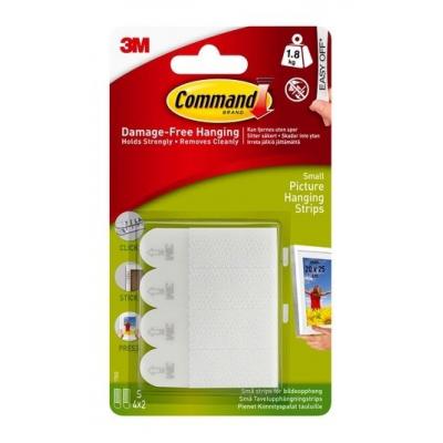 3M Command Self Adhesive Damage-Free Interlocking Picture Hanging Removable Strips White Small Set of 4 17203-ES