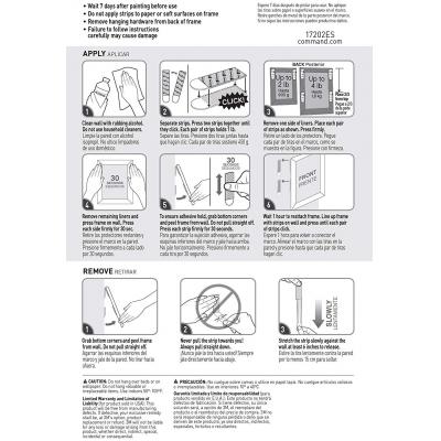 3M Command Self Adhesive Damage-Free Interlocking Picture Hanging Removable Strips White Small Set of 4 17203-ES