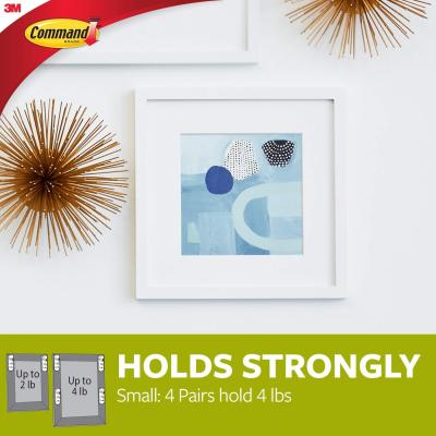 3M Command Self Adhesive Damage-Free Interlocking Picture Hanging Removable Strips White Small Set of 4 17203-ES
