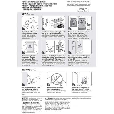 Command White Narrow Self Adhesive Damage-Free Picture Hanging Removable Strips Holds 12lbs/5.4Kg 17207-ES