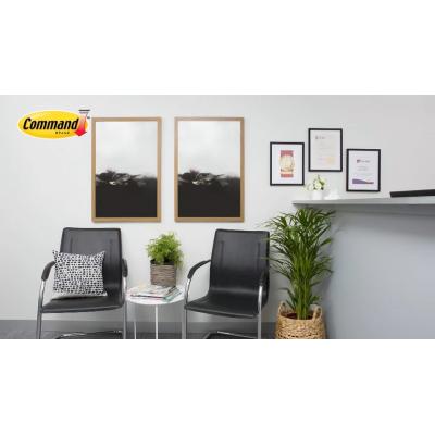Command Self Adhesive Damage-Free Picture Hanging Removable Strips With Hold Capacity Up To 16 lb 7.2Kg White Large 60cm x 90cm Set of 4-Pcs 17206-ES
