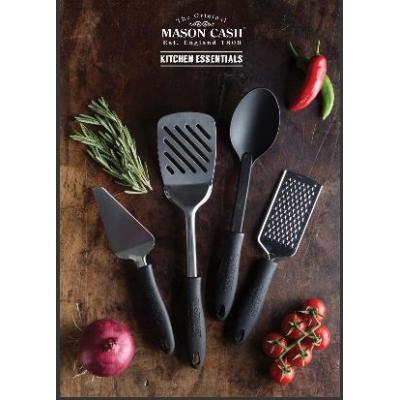Mason Cash Kitchen Essentials Stainless Steel Heat-Resistant Dishwasher Safe Slotted Turner with Soft Grip Handle and Hanging Loop 340mm x 80mm x 80mm 2007.550