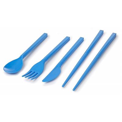 Sistema Assorted BPA Free Non-Toxic Plastic Fold Away Cutlery Set 6.1cm x 2.2cm x 1cm 4Pk 1917