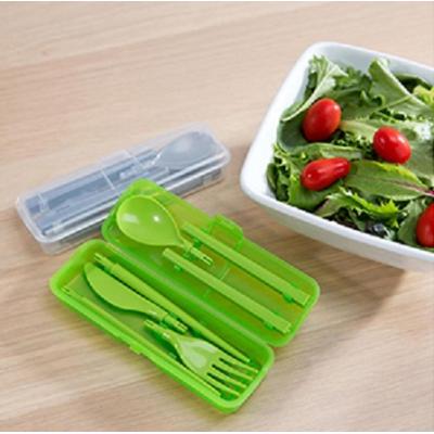 Sistema Assorted BPA Free Non-Toxic Plastic Fold Away Cutlery Set 6.1cm x 2.2cm x 1cm 4Pk 1917
