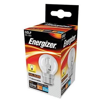 Energizer BC B22 Dimmable Halogen Golf Bulb Warm White 20W 10Pk S11940