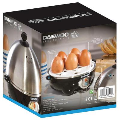Daewoo Electricals Stainless Steel Seven Egg Cooker Boiler Steamer And Poacher 360W 650g 16cm x 16cm x 16.5cm SDA1194