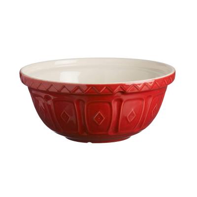 Mason Cash Traditional Distinctive Patterned Exterior Chip and Scratch Resistant Earthenware S12 Mixing Bowl Red 4Ltr 29cm 2001.360