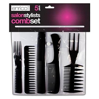 151 Enrico Shonalli Salon Stylists Comb Set Black Pack of 5 ES1051