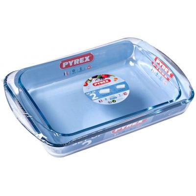 Pyrex Rectangular Borosilicate Glass Dish Baking Roasting Bake Clear 35cm x 23cm and 40cm x 27cm Set of 2