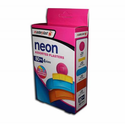 151 Masterplast Neon Assorted Plasters Assorted Colours Pack of 80 MP1096 | Bright | Breathable | Flexible