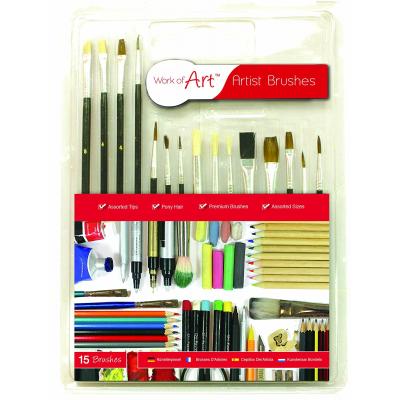 Tallon Work of Art Artist Brush Multicolored 15Pk 2003202