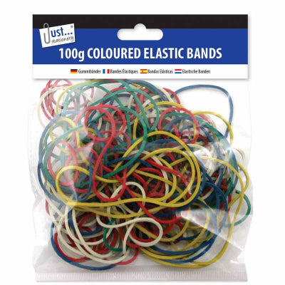 Tallon Just Stationery Colored Bands Elastic Multicolor Large 100g 622448