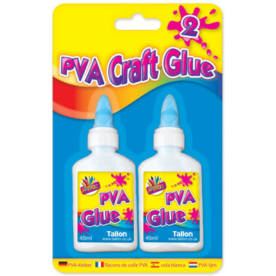 Tallon Artbox PVA Craft Glue White 40ml Set of 2 2002286
