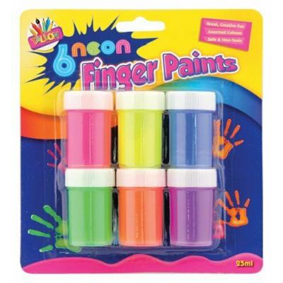 Tallon Six Neon Finger Paints Multicolor 6Pk 5458