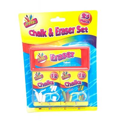 Tallon Artbox Chalk and Eraser Set Multicoloured 25Pk 5352