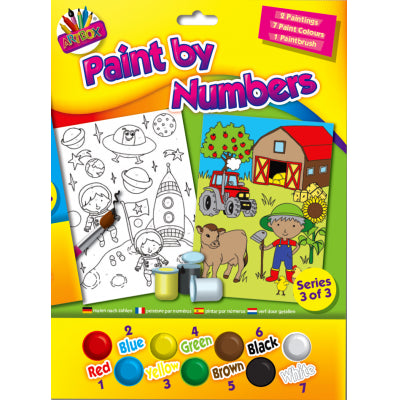 Tallon Artbox Assorted Random Design Paint By Numbers Children Art Painting Craft A4 Set of 3 2003480