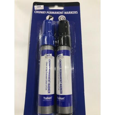 Tallon Just Stationery Chunky Permanent Markers Blue And Black 2Pk 1152