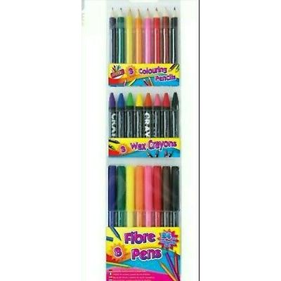Tallon Artbox Colouring Pencils/Wax Crayons/Fibre Pen Multicolor Set of 24 1099