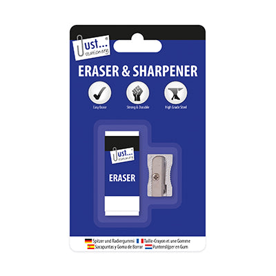 Tallon Just Stationery Eraser and Sharpener White 2Pk 1068