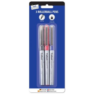 Tallon Just Stationery Rollerball Pens Assorted Set of 3 1023