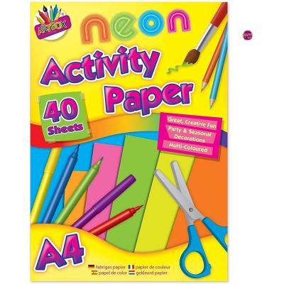 Tallon Artbox Neon Coloured Activity Paper Multicolour A4 Set of 40 Sheets 6870