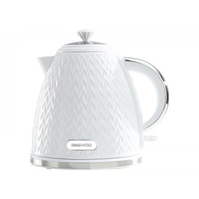 Daewoo Argyle Patterned Plastic Electric Jug Kettle White 1.7Ltr 3000W SDA1780