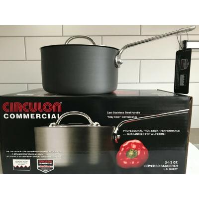 Meyer Circulon Commercial Non Stick Cast Stainless Steel Covered Saucepan Grey And Metalic Silver 18cm 2.4Ltr 89106
