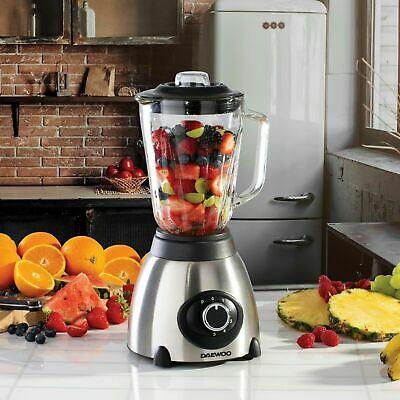 Daewoo Multifunctional Glass Jug Blender With Grinding Jug And Ice Crushing Function Black And Silver 3.2Kg 1.5Ltr H 39 x W 20 x D 20cm 500W SDA1561