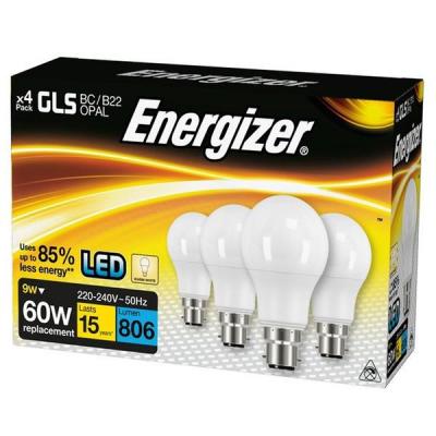 Energizer Gls Non Dimmable B22 Opal Led Bulb Warm White 9W Pack of 4-Pieces S14056