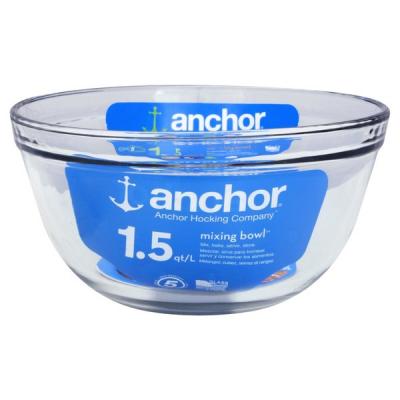 Anchor Hocking Tempered Tough Bpa Free Glass Mixing Bowl Clear 1.5Ltr Z81574AHG18 BIL