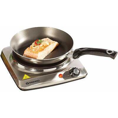 Daewoo Non Slip Feet Single Hot Plate With Thermostatic Control Silver H 8 x W 23 x D 24.7cm 1500W SDA1731