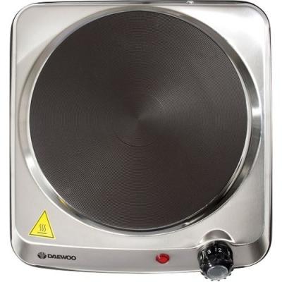 Daewoo Non Slip Feet Single Hot Plate With Thermostatic Control Silver H 8 x W 23 x D 24.7cm 1500W SDA1731