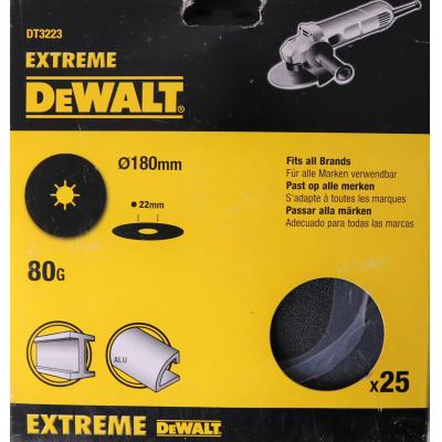 Dewalt Extreme Disc Fibre 80G 178mm 25Pk Yellow and Black DT3223-QZ