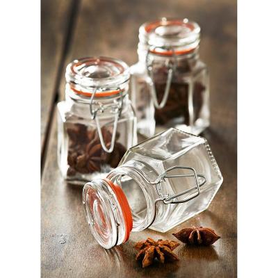 Kilner Hexagonal Glass Spice Jars Clear 90ml Pack of 4-Pcs 0025 027