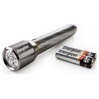 Energizer FL 1 Standard HD Focus Vision 400 Lumens Led Torch With 2 AA Alkaline Battery Silver Grey 1.5V LP20961