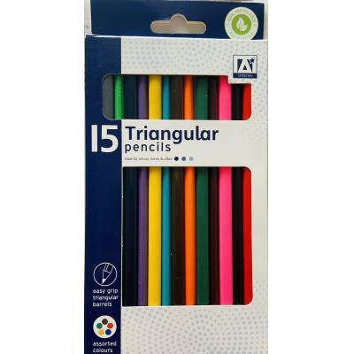 Design Group Easy Grip Triangular Colouring Pencils Triangular Assorted Colour 15Pk FTTR 4