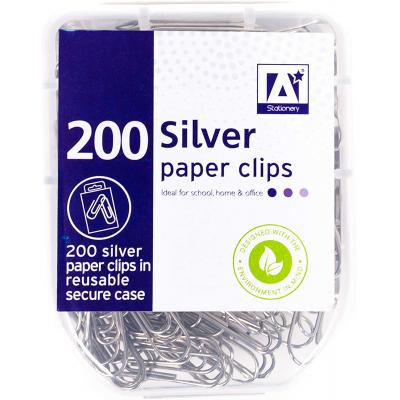 Design Group Paper Clips With Reusable Secure Case Silver 200-Piece PASI 1