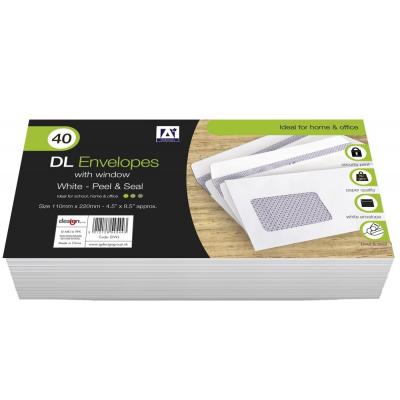 Design Group DL Envelopes With Window White 4.5 x 8.5-Inch 40-Piece ENVJ