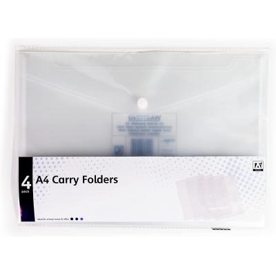 Design Group A4 Carry Folders Clear 4Pk CCFR