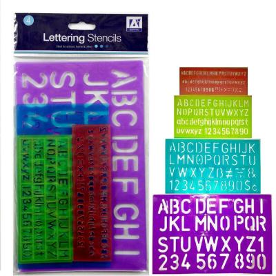 Design Group Lettering Stencils Assorted Colour and Size 4Pk LST 4