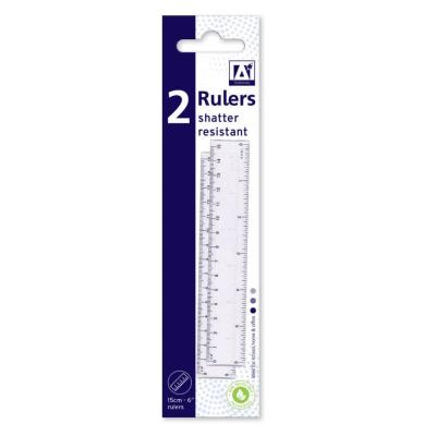 Design Group Rulers Shatter Resistant White 6-Inch 2Pk SIRL