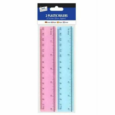 Tallon Plastic Rulers Clear and Pink 6-Inch 2Pk 6074