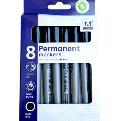 Design Group Permanent Markers Black Ink Grey and Black 8Pk AAMB 1