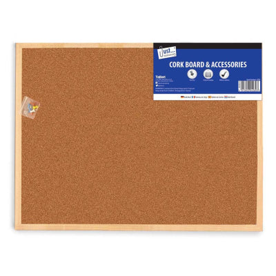 Tallon Cork Board With Accessories Wooden Brown 80 x 60cm 4289